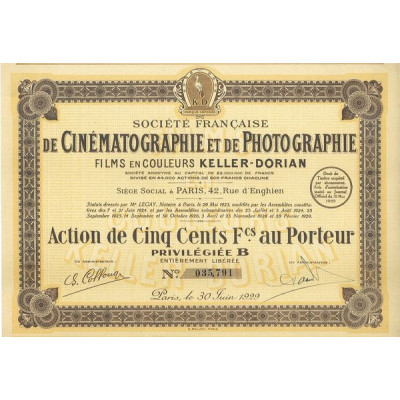 Sté Française de Cinématographie et de Photographie Films en Couleur Keller-Dorian (Act)