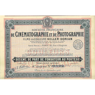 Sté Française de Cinématographie et de Photographie Films en Couleur Keller-Dorian (8 10ème de PF)