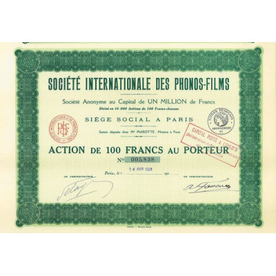 Sté Internationale des Phonos-Films (Act)
