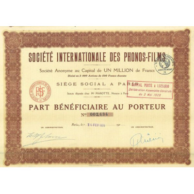 Sté Internationale des Phonos-Films (PB)