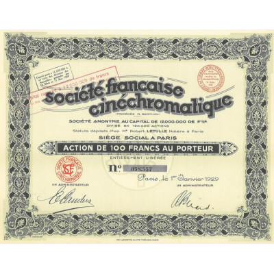 Sté Française Cinéchromatique (Act 100 F)