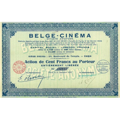Belge-Cinéma (Act 100 F)