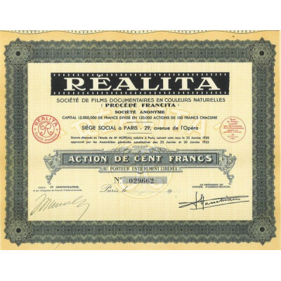 Réalita Sté de Films Documentaires en Couleurs Naturelles (Procédé Francita)