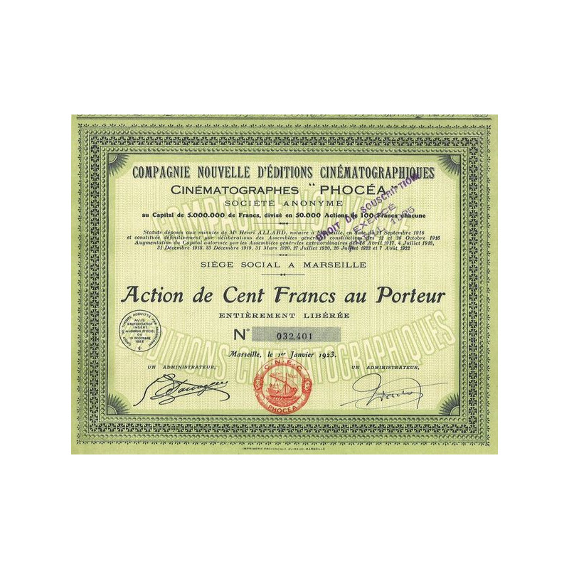Cie Nlle d'Editions Cinématographiques - Cinématographes "Phocéa"