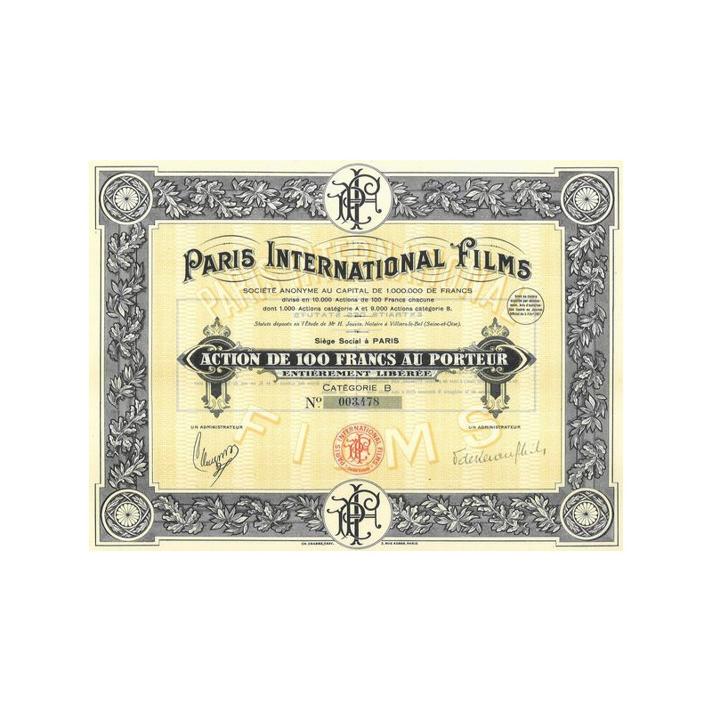 Paris International Films (Catégorie B)