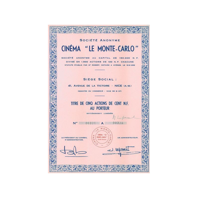 S.A. Cinéma "Le Monte-Carlo" (5 Act)