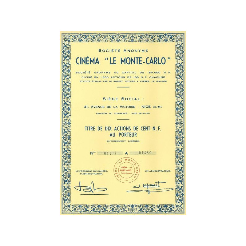S.A. Cinéma "Le Monte-Carlo" (10 Act)