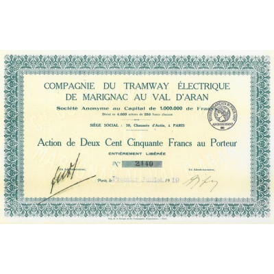 Cie du Tramway Electrique de Marignac au Val d'aran
