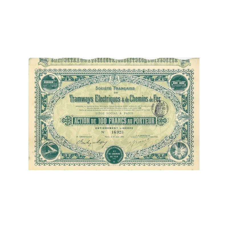 Sté Française des Tramwyas Electriques & de Chemins de Fer (verte)