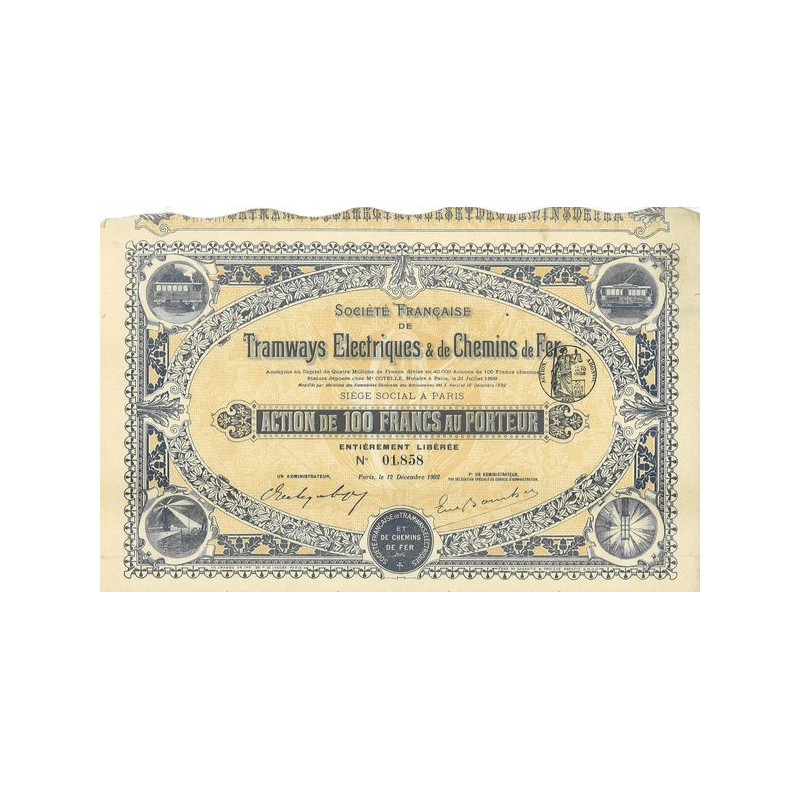 Sté Française des Tramwyas Electriques & de Chemins de Fer (violette)