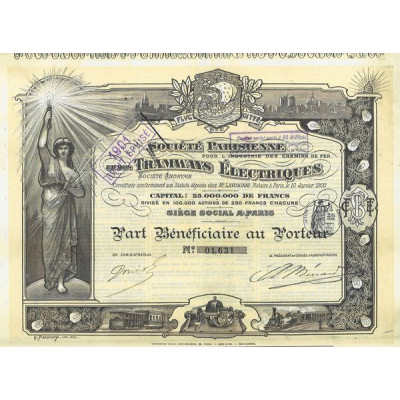 Sté Parisienne pour l'Industrie des Chemins de Fer et des Tramways Electriques (PB)