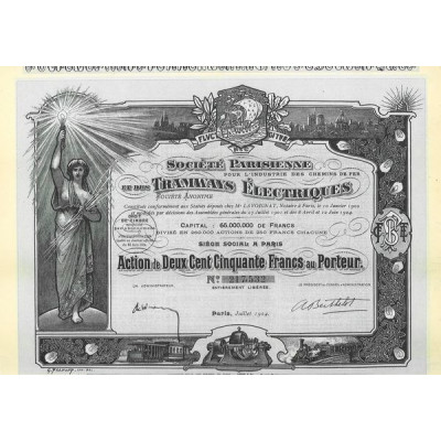 Sté Parisienne pour l'Industrie des Chemins de Fer et des Tramways Electriques (Act)