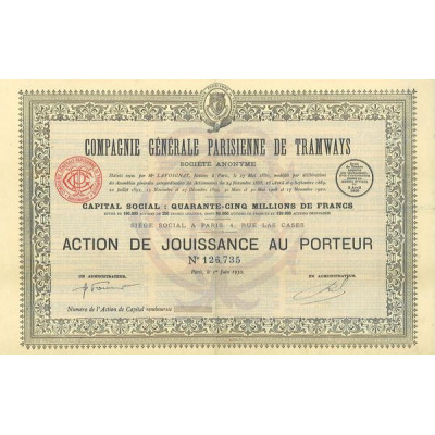 Cie Gale Parisienne de Tramways (Act Jouissance)