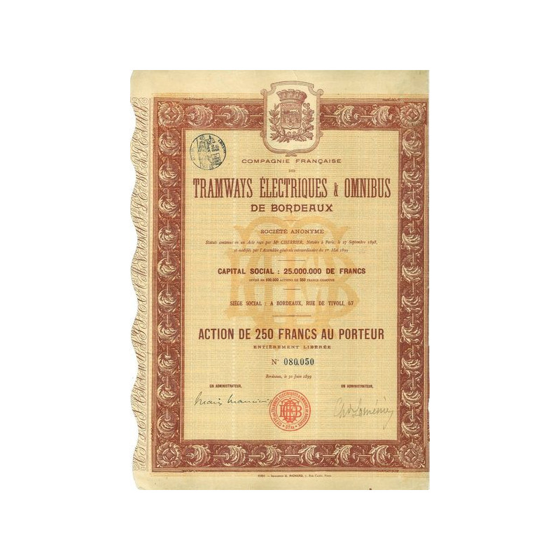 Cie Française des Tramways Electriques & Omnibus de Bordeaux