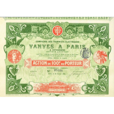 Cie des Tramways Electriques de Vanves à Paris (1900)