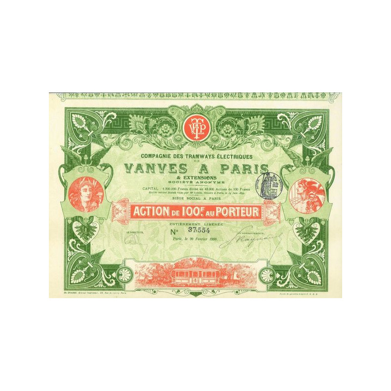 Cie des Tramways Electriques de Vanves à Paris (1900)