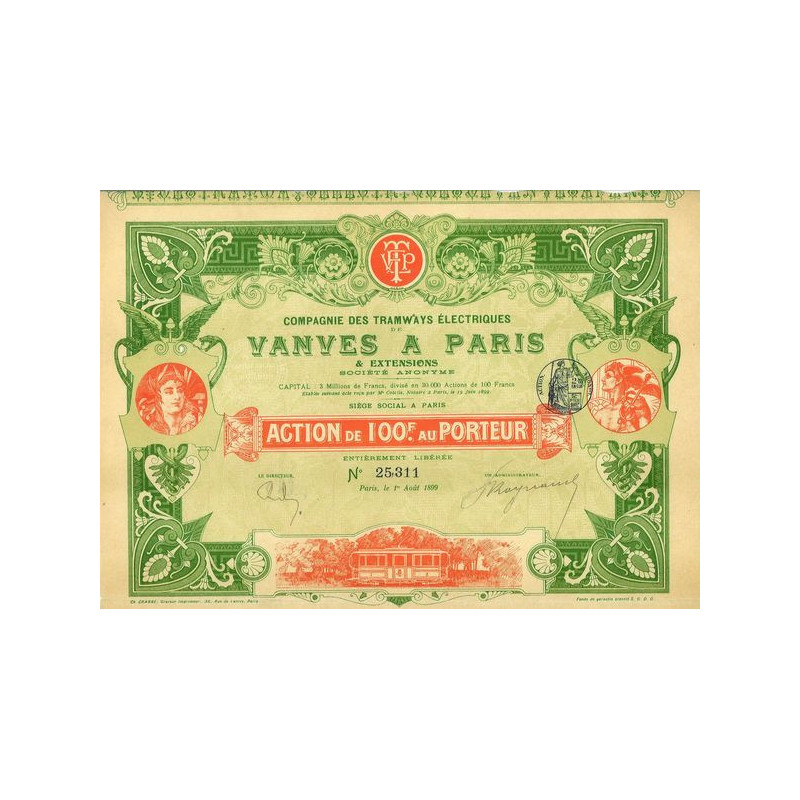 Cie des Tramways Electriques de Vanves à Paris (1899)