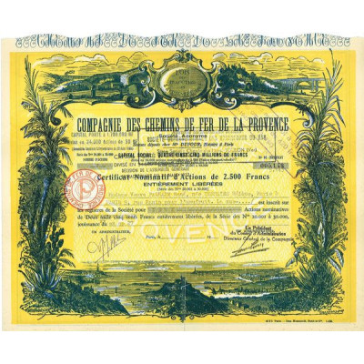 Cie des Chemins de Fer de la Provence (Certif)