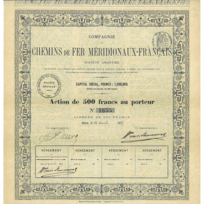 Cie des Chemins de Fer Méridionaux-Français 1875