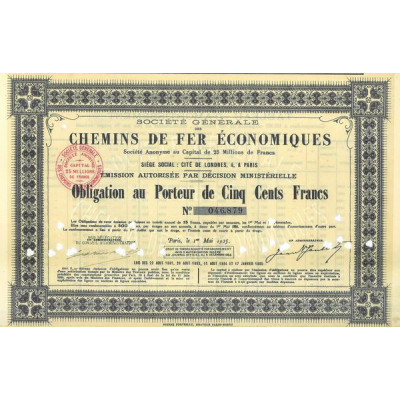 Sté gale des Chemins de Fer Economiques (Obl)