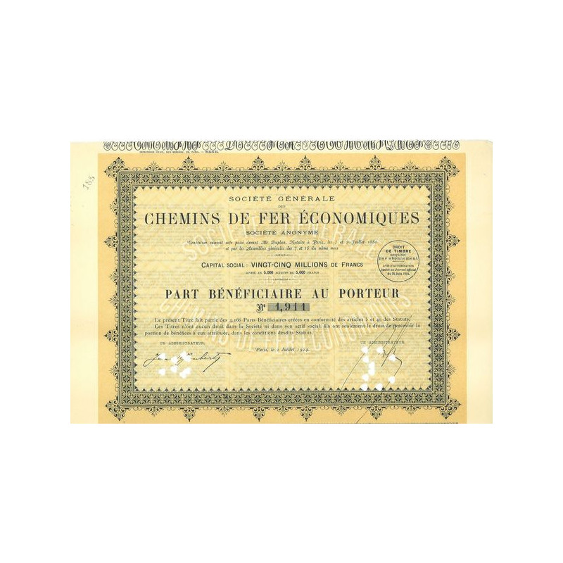 Sté gale des Chemins de Fer Economiques (PB)