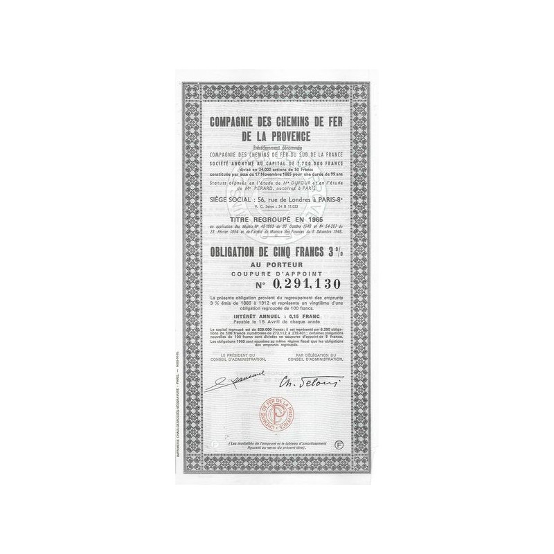 Cie des Chemins de Fer de la Provence
