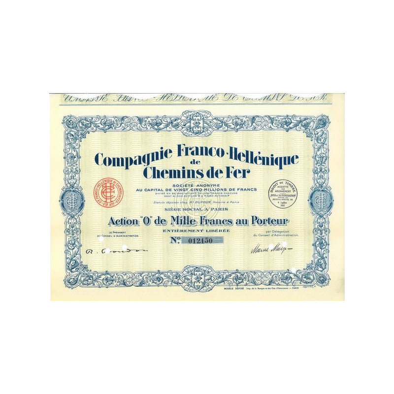 Cie Franco-Hellénique de Chemin de Fer