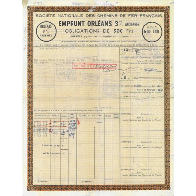 Sté Nationale des Chemins de Fer Français - Emprunt Orléans 3 % Anciennes