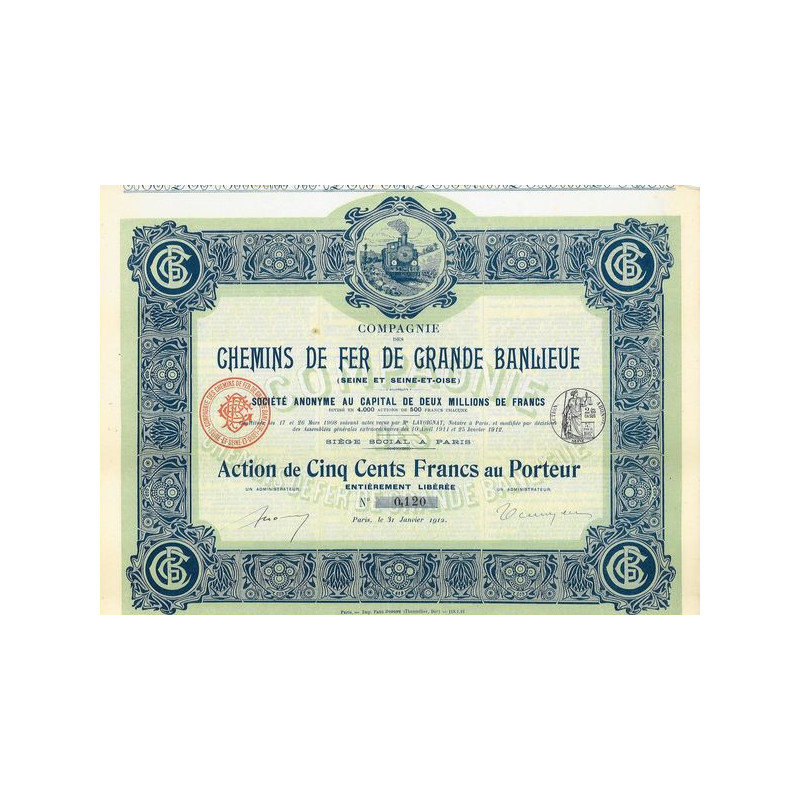 Cie des Chemins de Fer de Grande Banlieue (Seine et Seine-et-Oise)