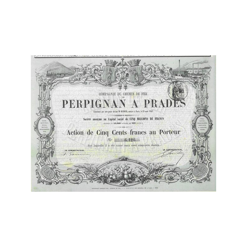 Cie du Chemin de Fer de Perpignan à Prades (Act 500 F)