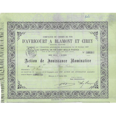 Cie du Chemin de Fer d'Avricourt à Blamont et Cirey