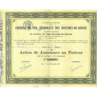 Cie des Chemins de Fer Régionaux des Bouches-du-Rhône (Act Jouissance)