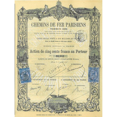 Chemins de Fer Parisiens - Tramways Nord - 1876