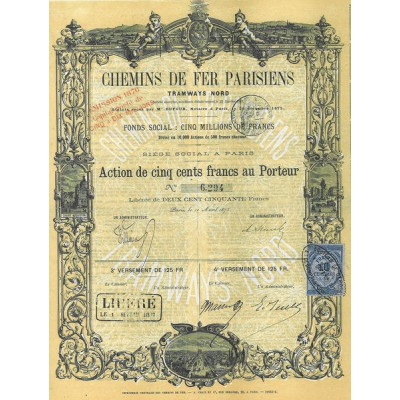 Chemins de Fer Parisiens - Tramways Nord - 1873