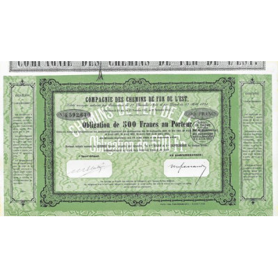 Cie des Chemins de Fer de l'Est (Obl 500 F)