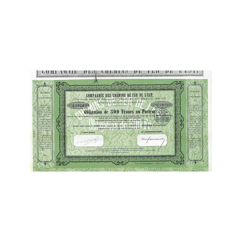 Cie des Chemins de Fer de l'Est (Obl 500 F)