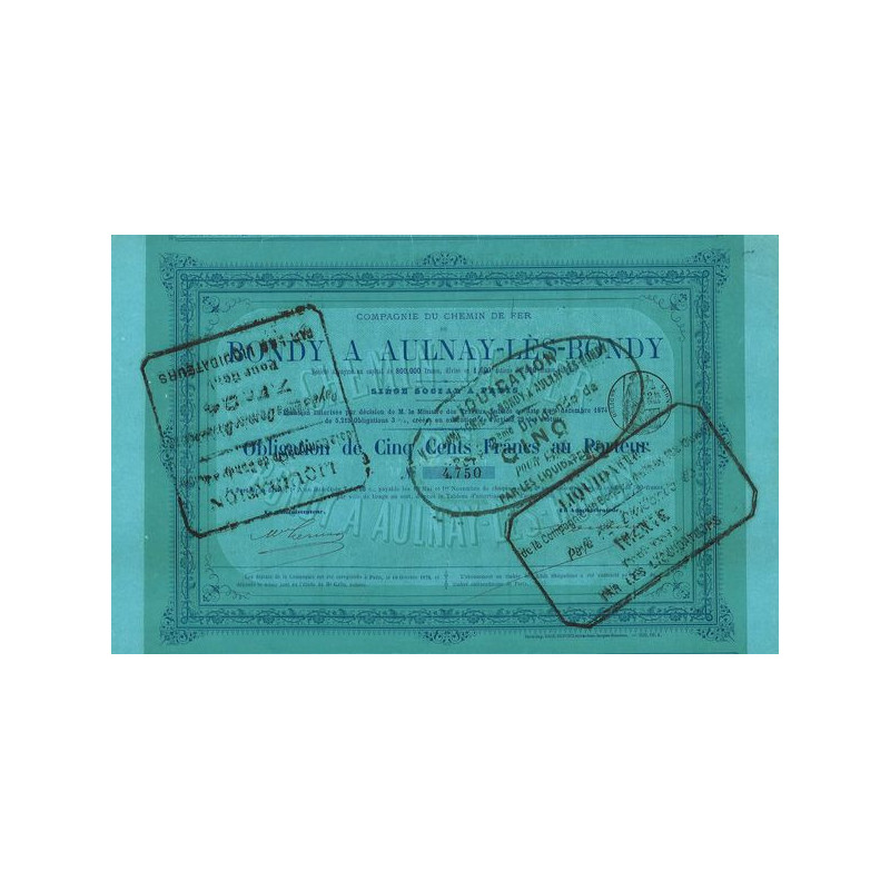 Cie du Chemin de Fer de Bondy à Aulnay-les-Bondy