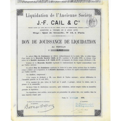 Liquidation de l'Ancienne Sté J.-F. Cail & Cie
