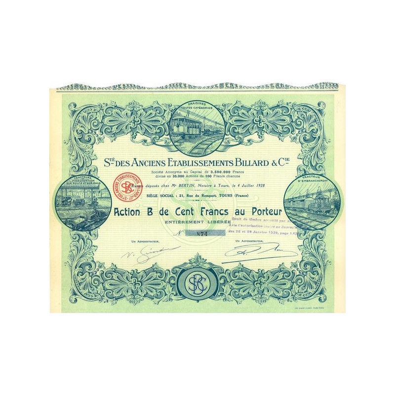 Sté des Anciens Ets Billard & Cie