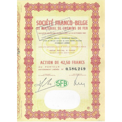 Sté Franco-Belge de Matériel de Chemins de Fer (Act 42.50 F)