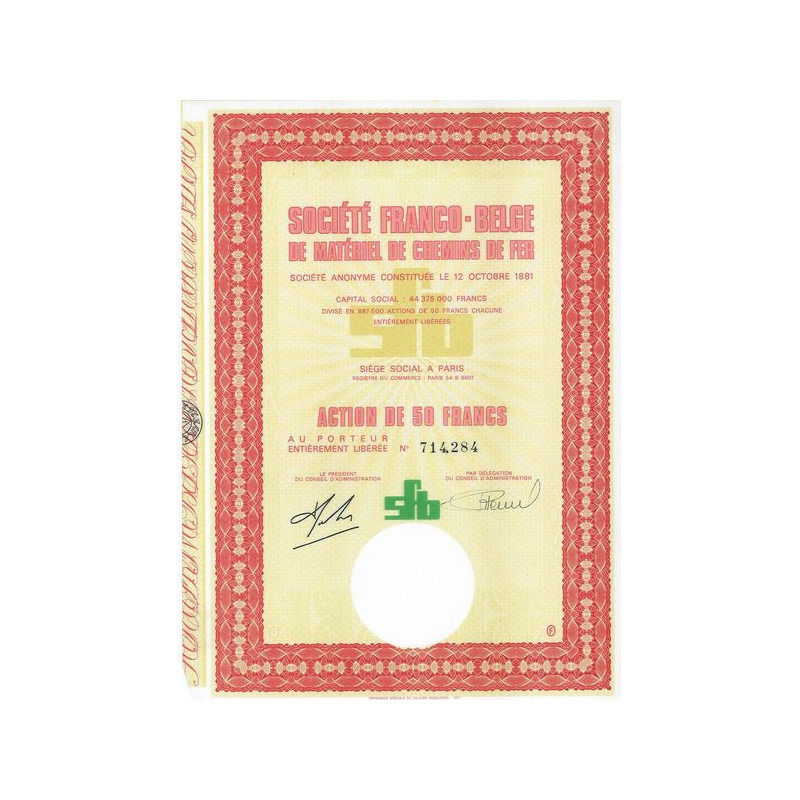 Sté Franco-Belge de Matériel de Chemins de Fer (Act 50 NF)