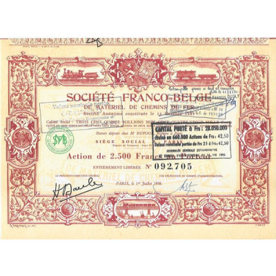Sté Franco-Belge de Matériel de Chemins de Fer (Act 2500 F)