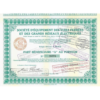 Sté d'Equipement des Voies ferrées et des Grands Réseaux Electriques (PB "A")