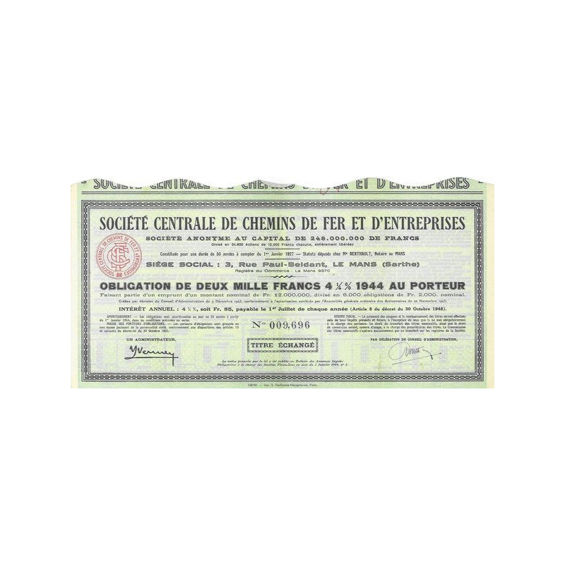 Sté Centrale de Chemins de Fer et d'Entreprises