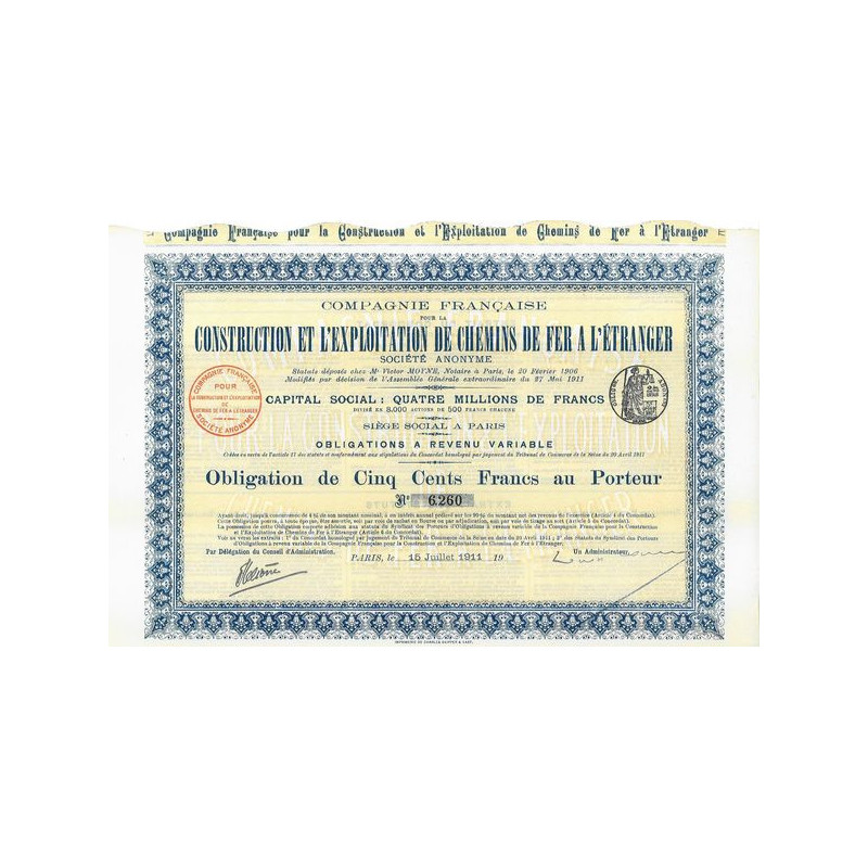 Cie Française pour la Construction et l'Exploitation des Chemins de Fer à l'Etranger