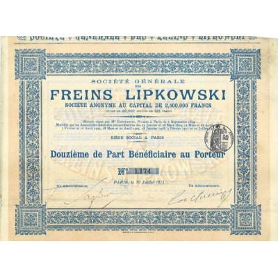 Sté Gale des Freins Lipkowski (12ème PB)