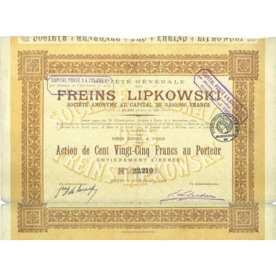 Sté Gale des Freins Lipkowski (Act)(1919)