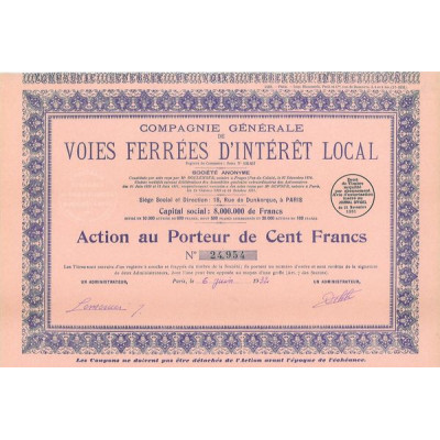 Cie Gale de Voies Ferrées d'Intérêt Local