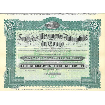 Sté des Messageries Automobiles du Congo (Série A)(blanquette)