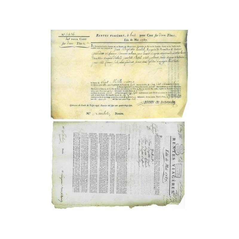 Rente Viagère à 9 % sur Deux Têtes - Rente de 7000 livres